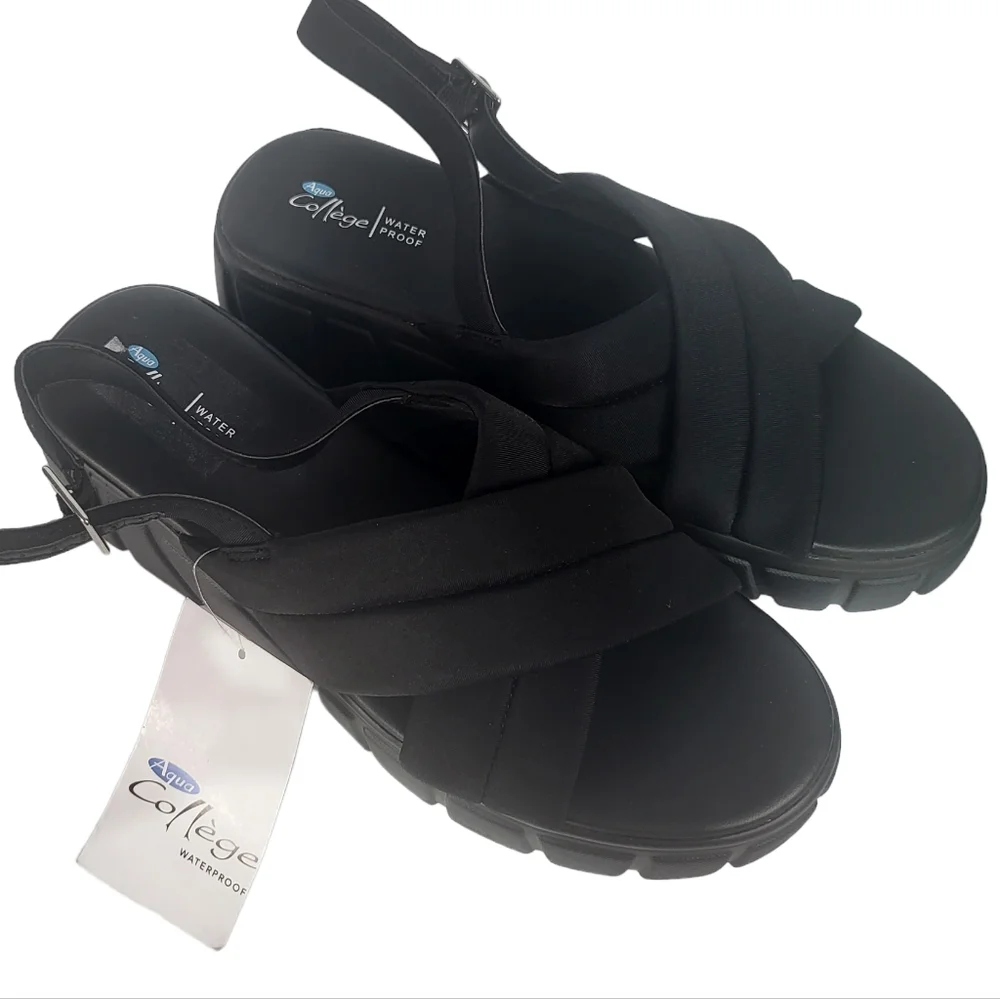 Aqua College Godess Waterproof Sandals Black - Picture 3 of 4